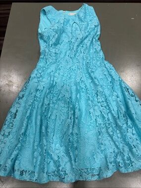 Women’s Lace Fit-and-Flare Dress in Turquoise